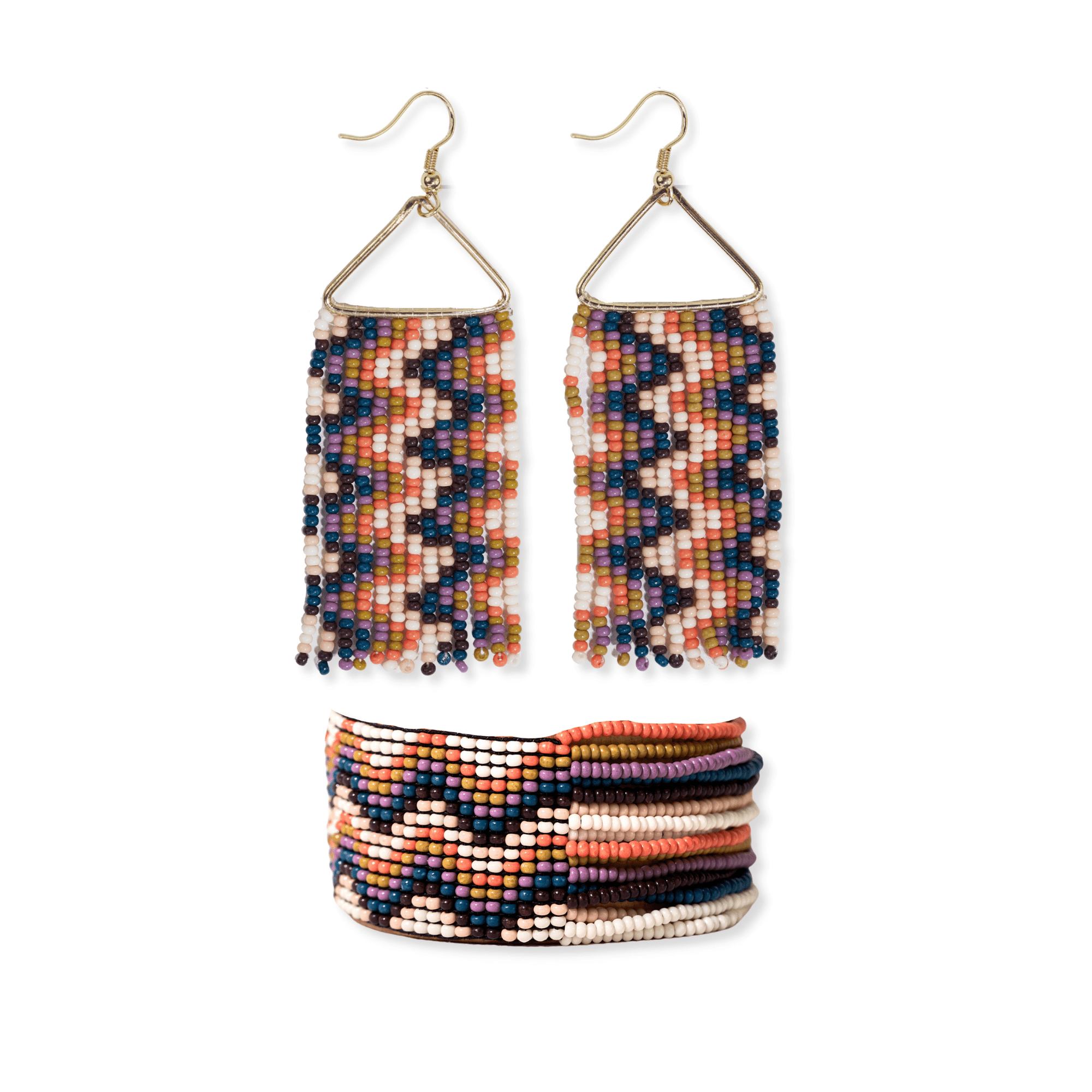 Whitney + Charlie wavy beaded earrings and bracelet set Amsterdam