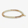 Grace Two Color Block Stretch Bracelet Cream and Gold Wholesale