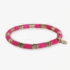 Grace Two-Color Block Sequin Stretch Bracelet Hot Pink and Gold Wholesale