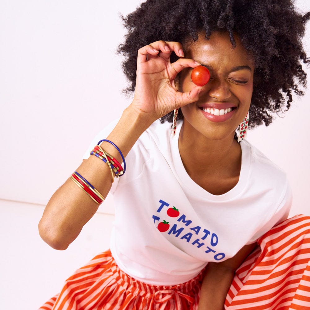 Grace Alternating Color With Gold Sequin Stretch Bracelet Lapis Wholesale