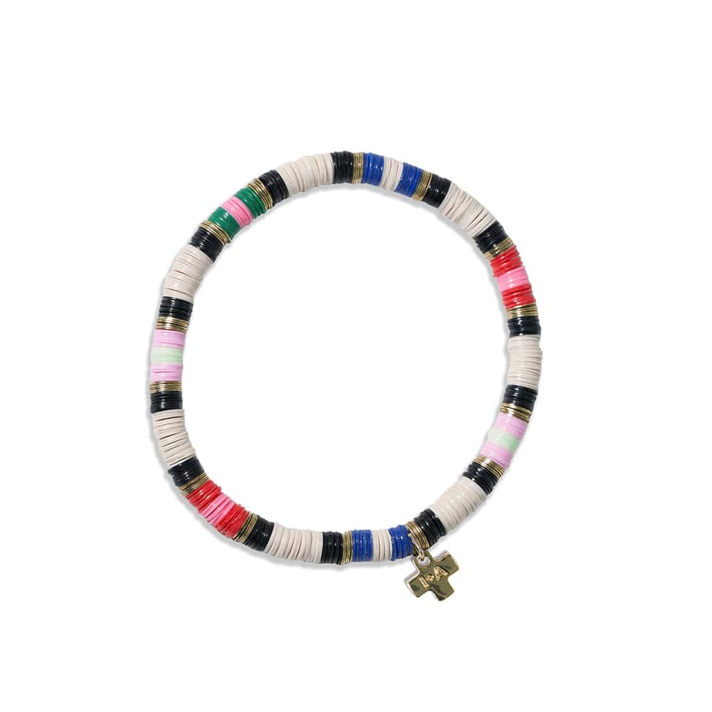 Grace Three Stripes Between Gold And Black Sequin Stretch Bracelet Rio Wholesale