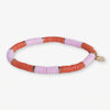 Grace Two-Color Block Sequin Stretch Bracelet Coral Wholesale