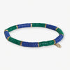 Grace Two-Color Block Sequin Stretch Bracelet Kelly Green/Lapis Wholesale