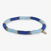 Grace Two-Color Block Sequin Stretch Bracelet Lapis/Light Blue Wholesale