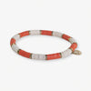 Grace Two-Color Block Sequin Stretch Bracelet Coral/Ivory Wholesale