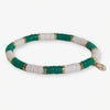 Grace Two-Color Block Sequin Stretch Bracelet Kelly Green/Ivory Wholesale