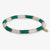 Grace Two-Color Block Sequin Stretch Bracelet Kelly Green/Ivory Wholesale