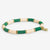 Grace Two-Color Block Sequin Stretch Bracelet Kelly Green/Ivory Wholesale
