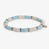 Grace Two-Color Block Sequin Stretch Bracelet Light Blue/Ivory Wholesale