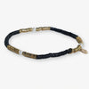 Rory Solid Color With Gold And Pearls Small Sequin Stretch Bracelet Black Wholesale