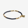 Rory Solid Color With Gold And Pearls Small Sequin Stretch Bracelet Black Wholesale