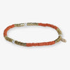 Rory Solid Color With Gold And Pearls Small Sequin Stretch Bracelet Coral Wholesale