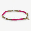 Rory Solid Color With Gold And Pearls Small Sequin Stretch Bracelet Hot Pink Wholesale