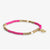 Rory Solid Color With Gold And Pearls Small Sequin Stretch Bracelet Hot Pink Wholesale