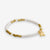 Rory Solid Color With Gold And Pearls Small Sequin Stretch Bracelet Ivory Wholesale