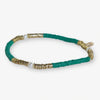 Rory Solid Color With Gold And Pearls Small Sequin Stretch Bracelet Kelly Green Wholesale