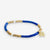 Rory Solid Color With Gold And Pearls Small Sequin Stretch Bracelet Lapis Blue Wholesale