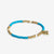 Rory Solid Color With Gold And Pearls Small Sequin Stretch Bracelet Turquoise Wholesale