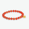 Mabel Round Stones With Alternating Seed Bead Stretch Bracelet Coral Wholesale