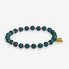 Mabel Round Stones With Alternating Seed Bead Stretch Bracelet Emerald Wholesale