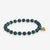 Mabel Round Stones With Alternating Seed Bead Stretch Bracelet Emerald Wholesale