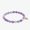 Mabel Round Stones With Alternating Seed Bead Stretch Bracelet Lilac Wholesale