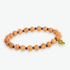 Mabel Round Stones With Alternating Seed Bead Stretch Bracelet Peach Wholesale