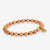 Mabel Round Stones With Alternating Seed Bead Stretch Bracelet Peach Wholesale