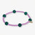 Mia Small Seed Bead With Round Stones Stretch Bracelet Pink/Emerald Wholesale