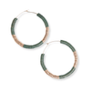 Hannah Two Color Block Hoop Earrings Green Wholesale