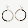 Fonda Half and Half Hoop Earrings Black Wholesale