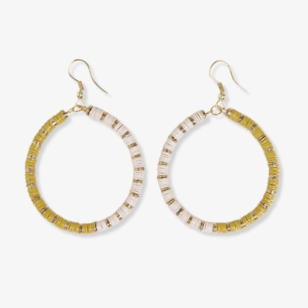 Fonda Half and Half Hoop Earrings Citron Wholesale