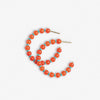 Angela Round Stones With Alternating Seed Bead Hoop Earrings Coral Wholesale