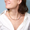 Kimberly Multi Mix Beaded Necklace Teal and Coral Wholesale