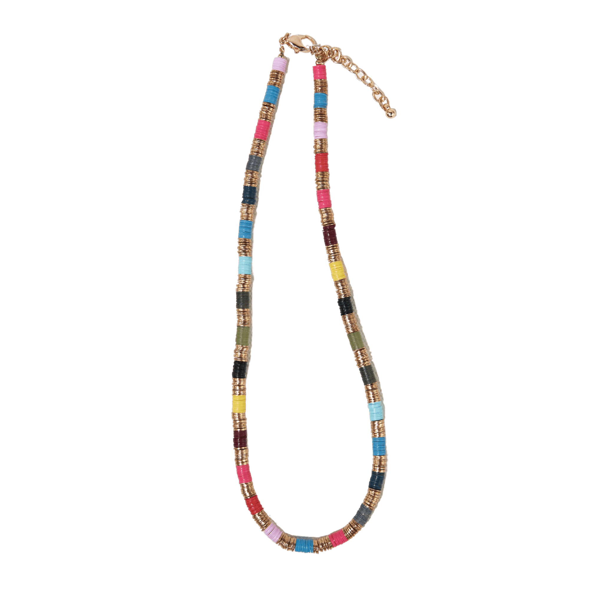 Frankie Multi-Color Block Sequin Disc Necklace Wholesale