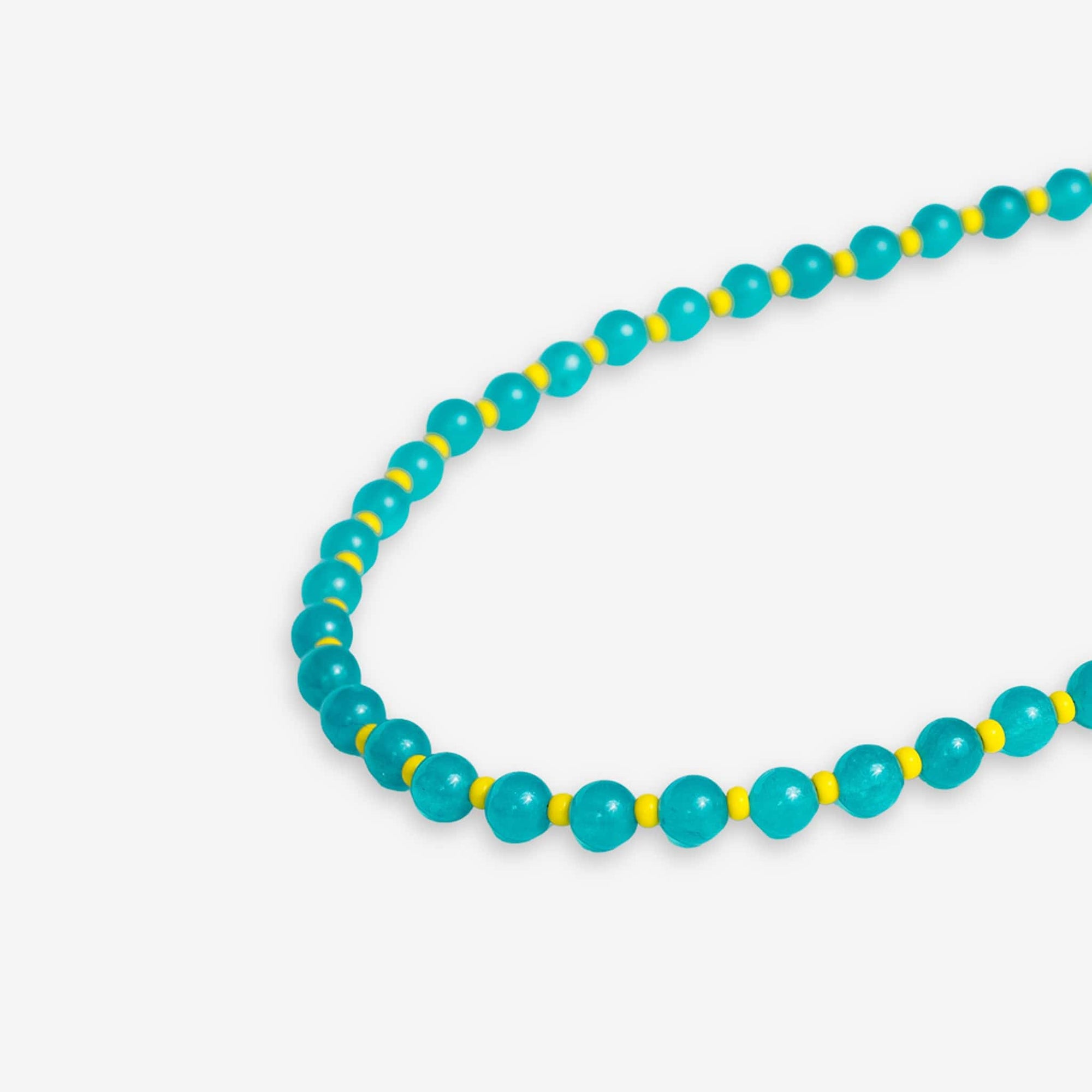 Drew Round Stones With Alternating Seed Bead Necklace Turquoise Wholesale