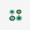Betty Semi-Precious Mixed Stone And Enamel Drop Earrings Green and Light Blue Wholesale