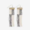 Lana Rectangle Hanger Colorblocks With Stripes Beaded Fringe Earrings Black Wholesale