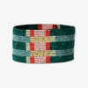 Brooklyn Mixed Rectangles Beaded Stretch Bracelet Teal and Poppy Wholesale