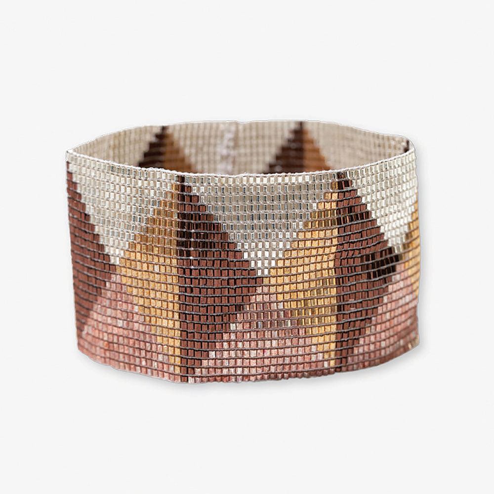 Brooklyn Triangles Beaded Stretch Bracelet Mixed Metallics Wholesale