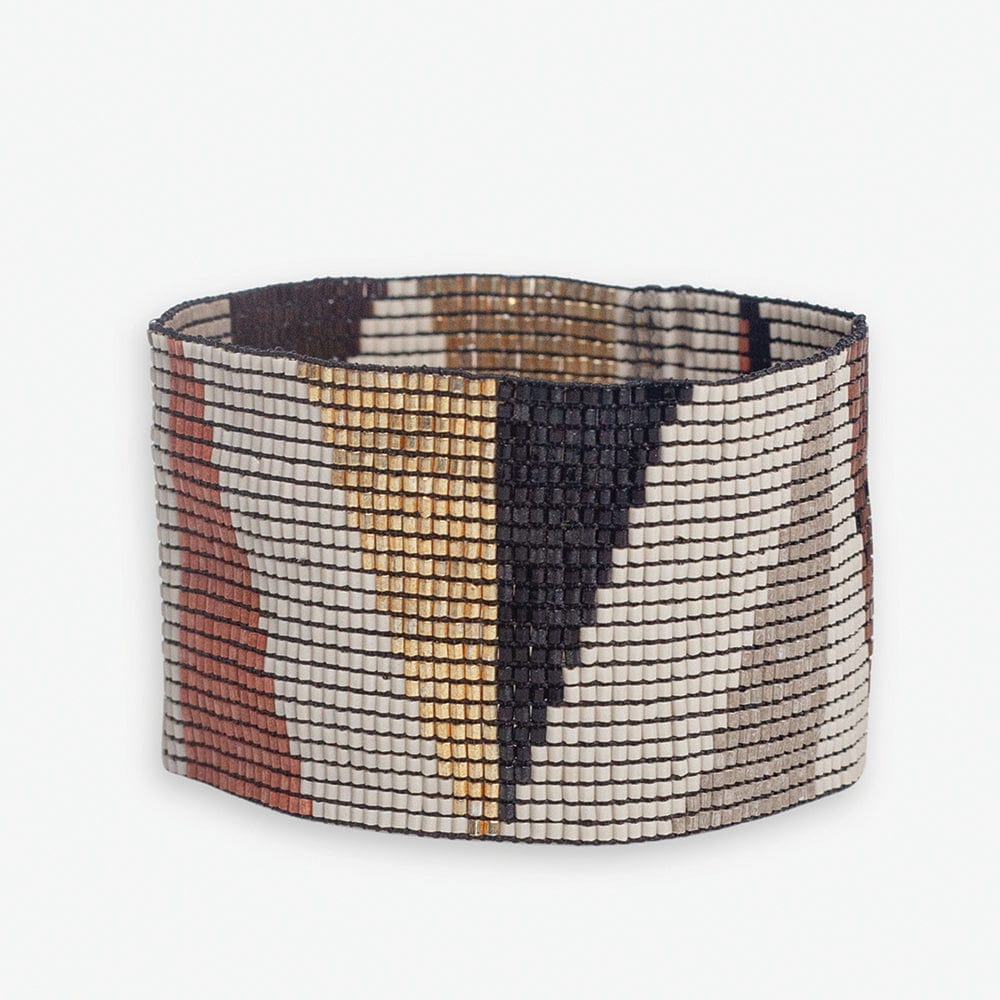 Brooklyn Angles Beaded Stretch Bracelet Mixed Metallics Wholesale