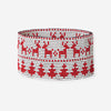 Brooklyn Faire Isle Nordic Snowflakes Beaded Stretch Bracelet Red and White Wholesale