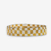 Alex Small Checkered Beaded Stretch Bracelet Ivory and Gold Wholesale
