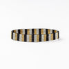 Alex Vertical Stripes Beaded Stretch Bracelet Black