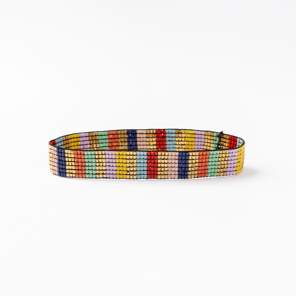 Alex Vertical Stripes Beaded Stretch Bracelet Multi