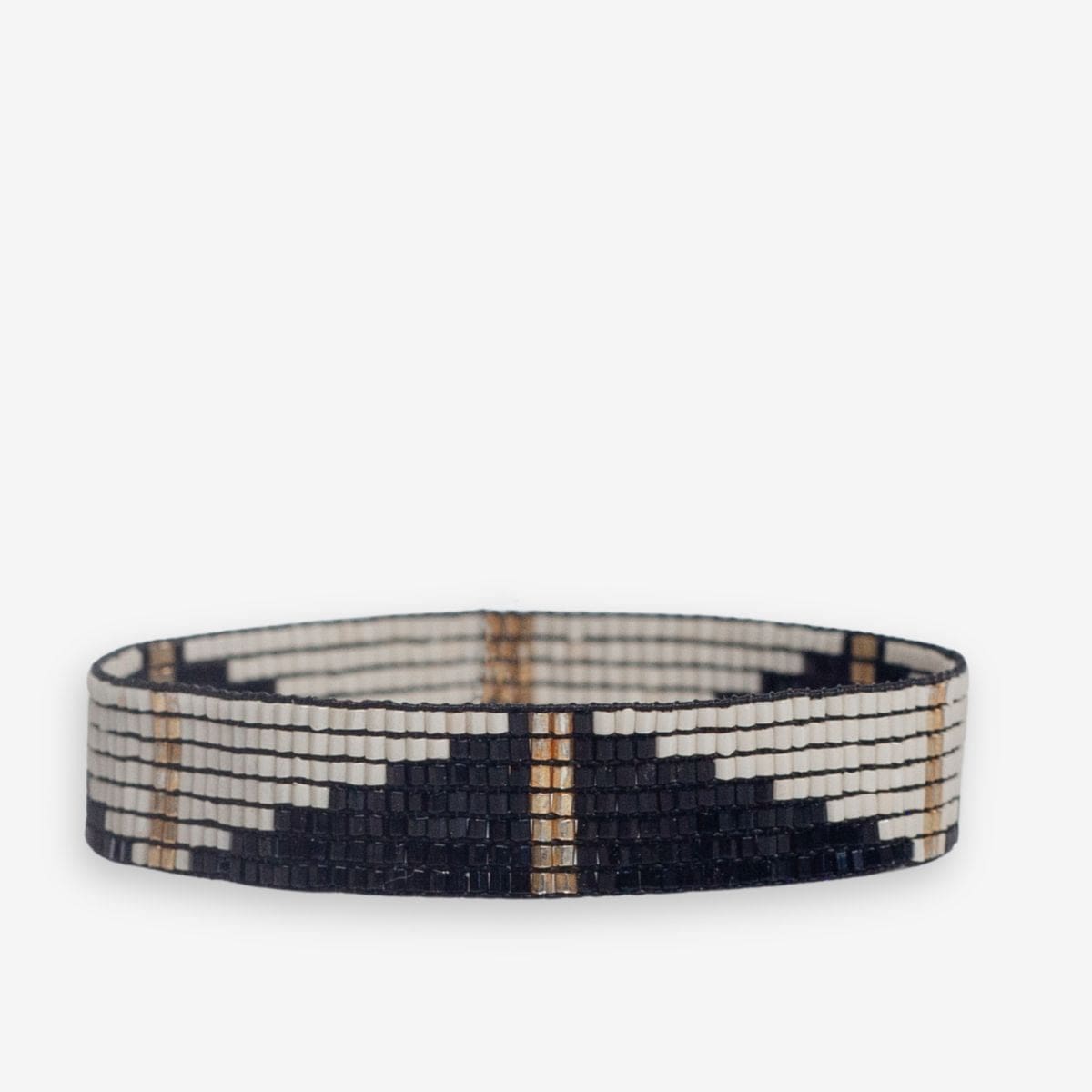 Alex Half Diamond Stretch Bracelet Black Wholesale