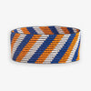 Kenzie Game Day Diagonal Stripes Beaded Stretch Bracelet Blue and Orange Wholesale