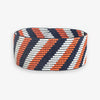 Kenzie Game Day Diagonal Stripes Beaded Stretch Bracelet Navy and Orange Wholesale