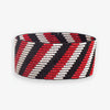 Kenzie Game Day Diagonal Stripes Beaded Stretch Bracelet Bright Red and Black Wholesale