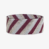 Kenzie Game Day Diagonal Stripes Beaded Stretch Bracelet Dark Red and Silver Wholesale